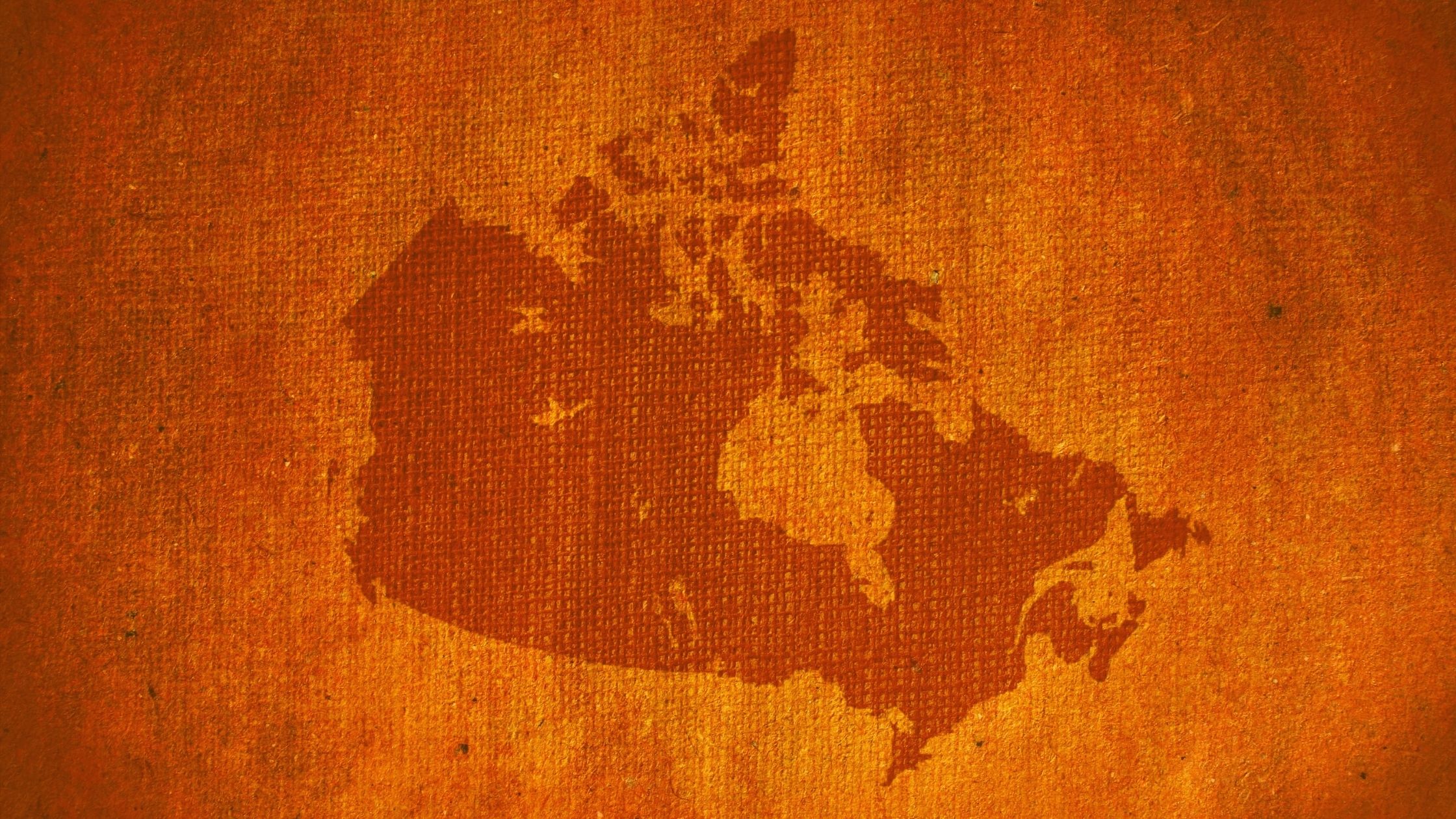 Textured orange map of so called Canada