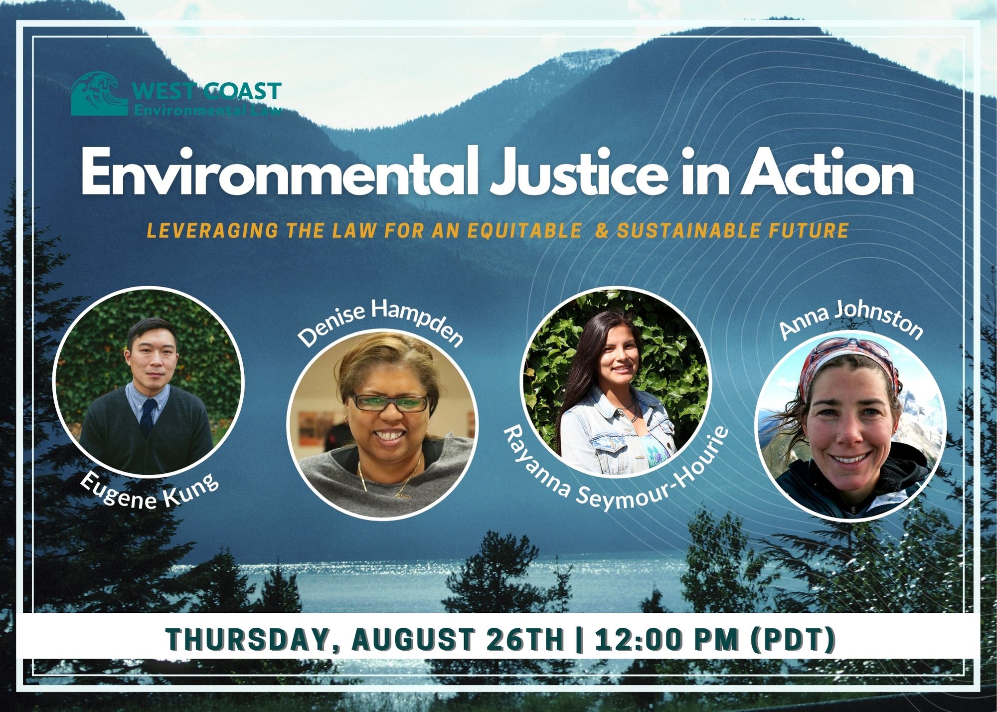Environmental Justice in Action graphic with speaker bio photos